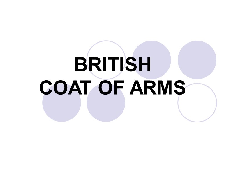 BRITISH  COAT OF ARMS